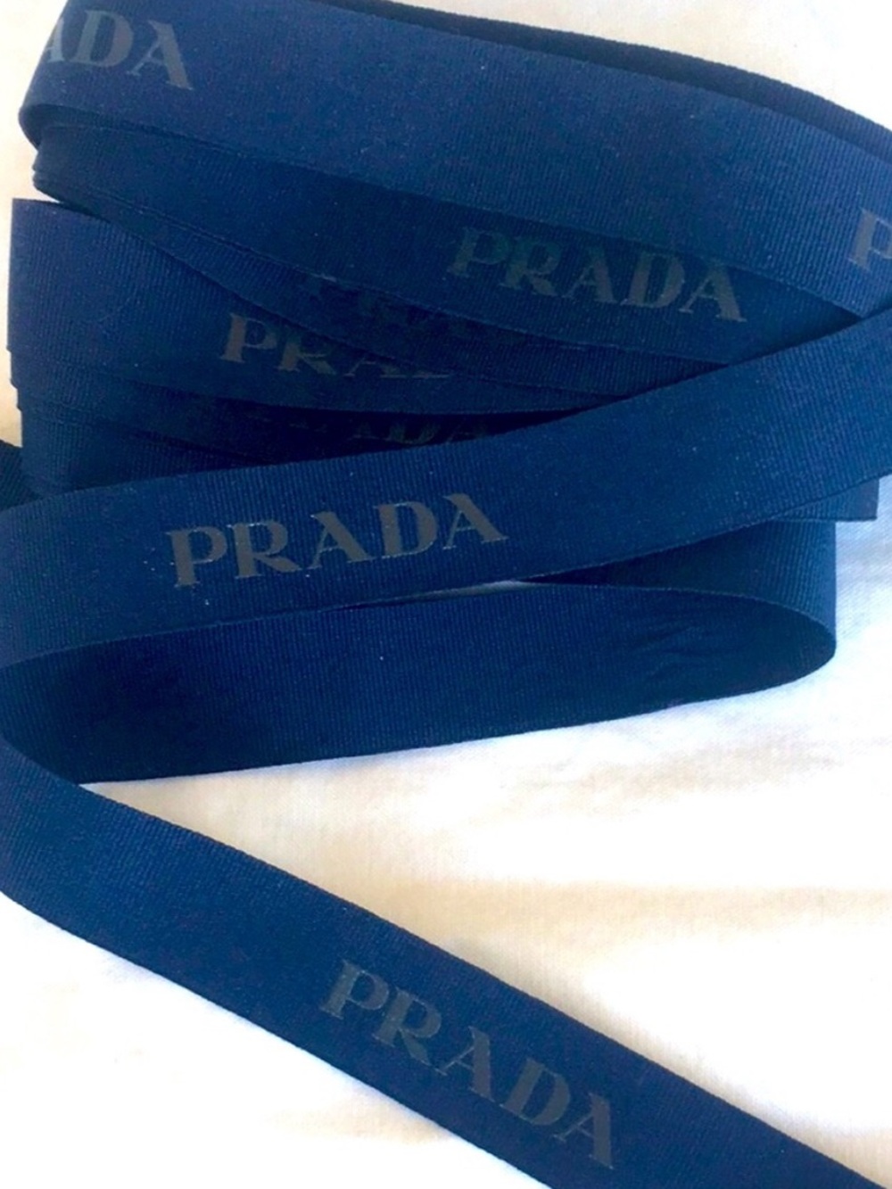 Prada Navy Blue Logo Ribbon 118" Fabric Craft DIY Hair Bow Bag Accent Trim